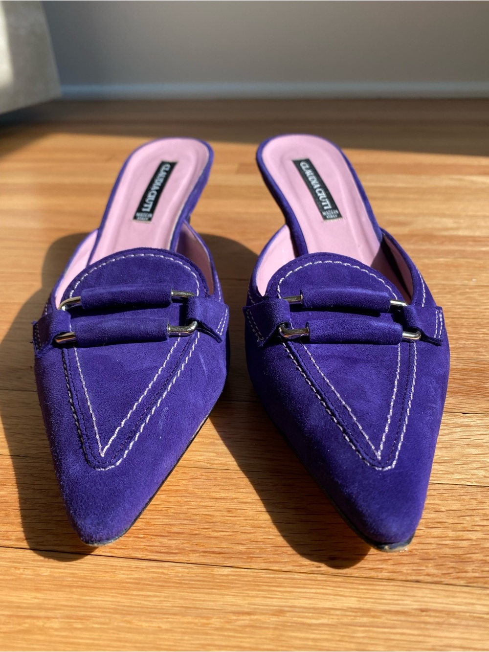 Vintage Purple Suede Kitten Heel - Picture 6 of 7